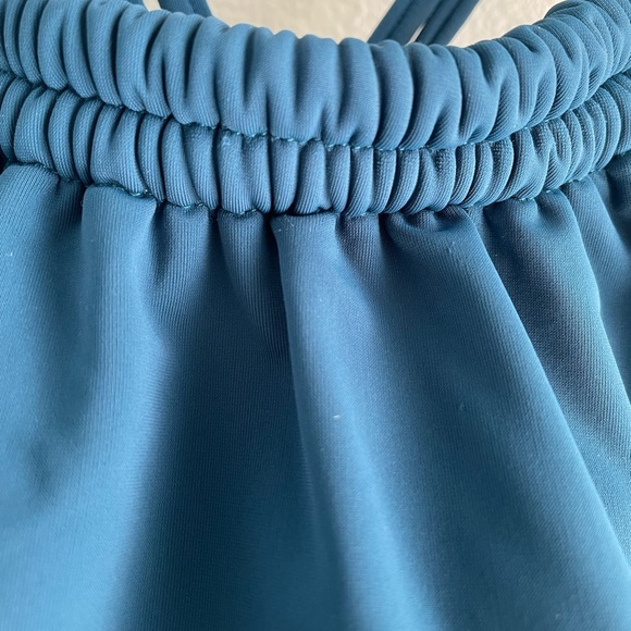 Lime Ricki indigo blue double-cinch tankini modest coverage swim suit top | M - Picture 8 of 9